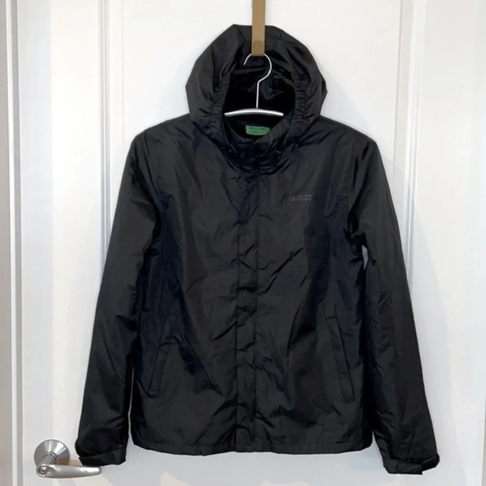 MOUNTAIN WAREHOUSE | NWT Full Zip Fleece Lined Hooded Windbreaker Black Jacket
